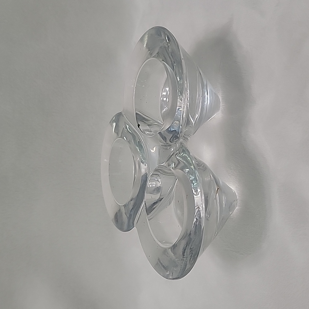 Clear Glass Modern Candle Holder For Three Candles 5 1/4"